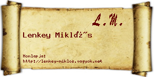 Lenkey Miklós névjegykártya