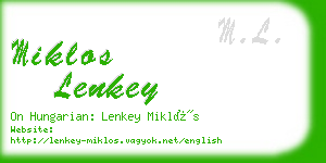 miklos lenkey business card